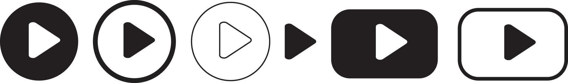 símbolo de vetor de ícone de botão de reprodução. sinal de início de vídeo musical
