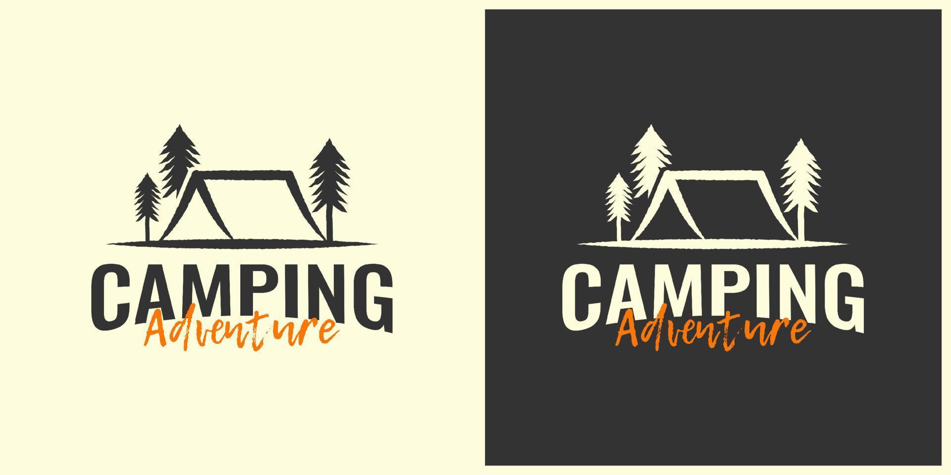design de logotipo de aventura de acampamento vetor