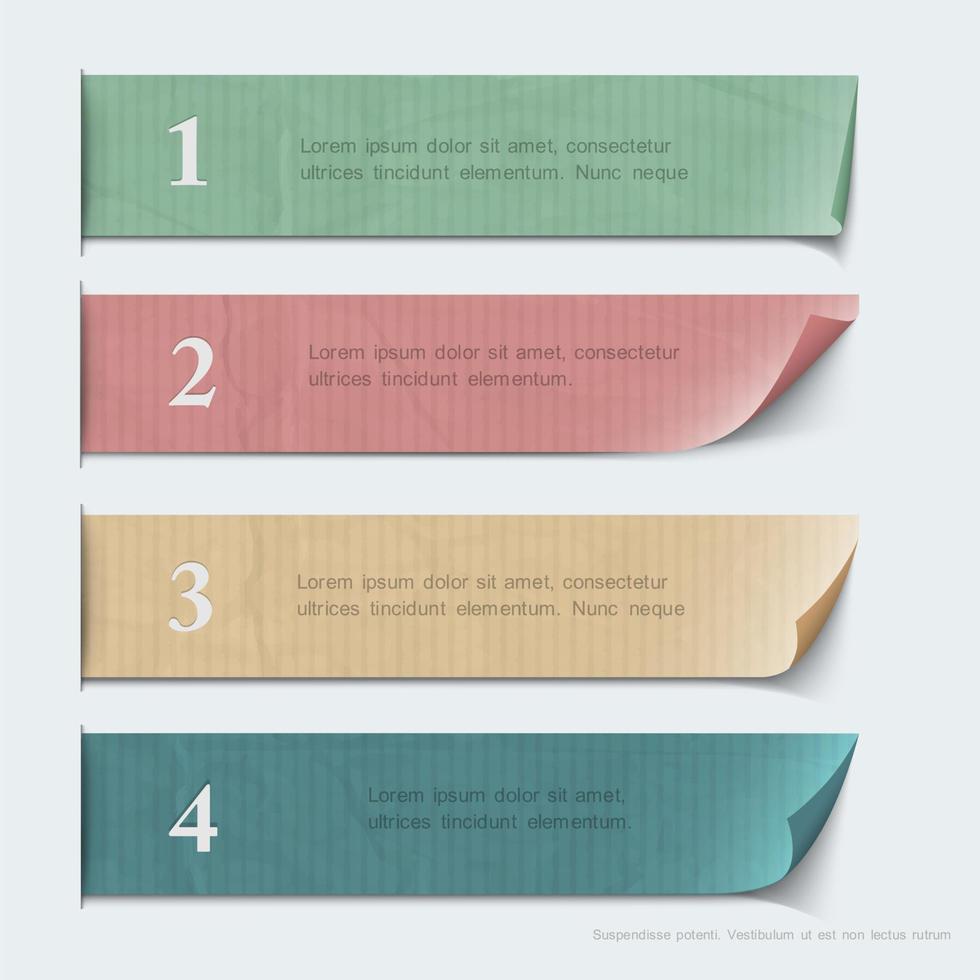 design para infográficos - banners de papel numerados vetor