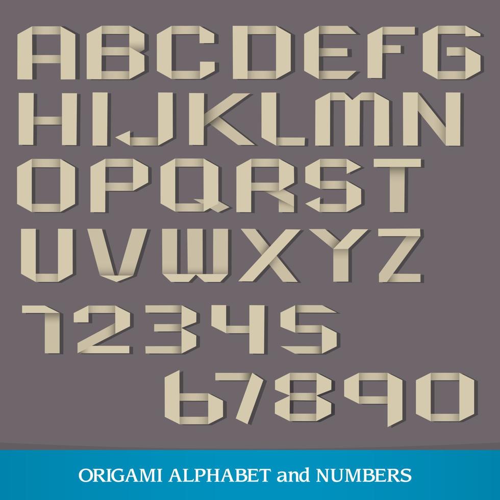 conjunto de alfabeto de origami vetor