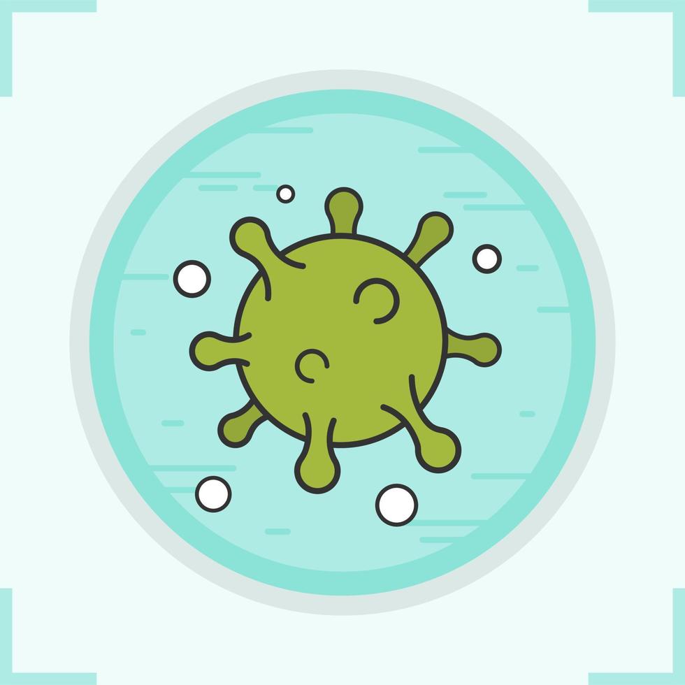 ícone de cor de vírus. infecção médica. ilustração de vetor de bactéria microscópica