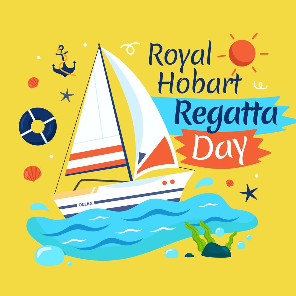 conceito de dia de regata hobart real vetor