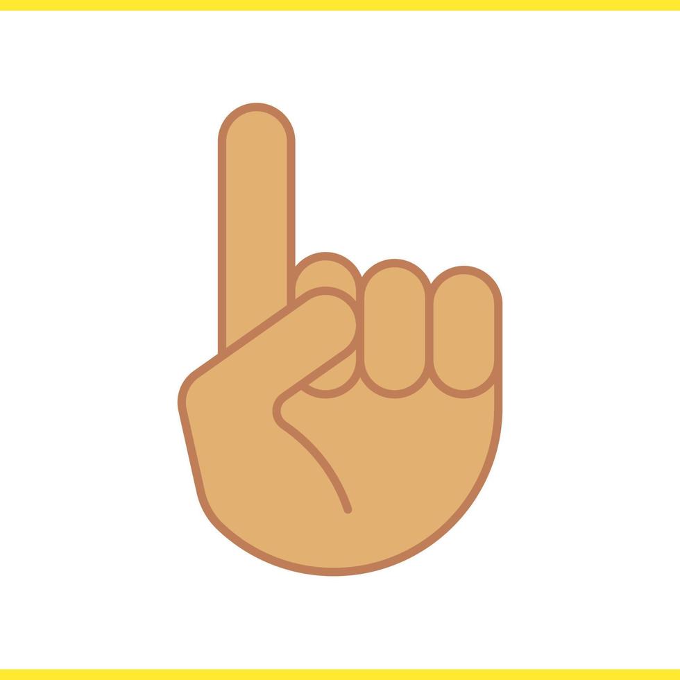 atenção ícone de cor de gesto de mão. dedo indicador. apontar o gesto. ilustração vetorial isolada vetor