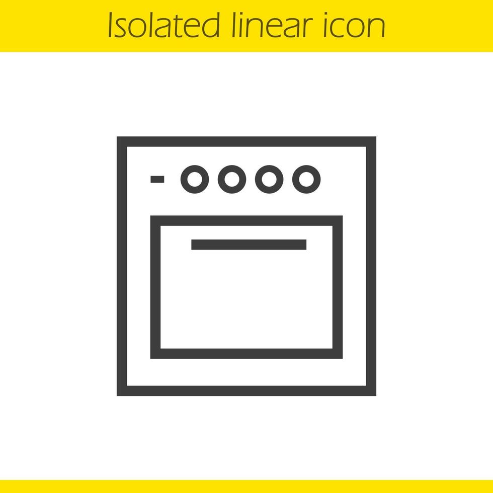 ícone linear do fogão. ilustração de linha fina de fogão a gás. símbolo de contorno do forno. desenho de contorno isolado de vetor