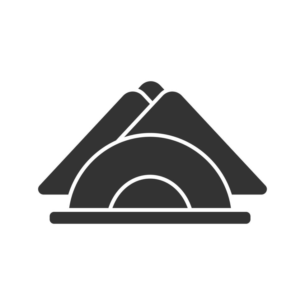 ícone de glifo de guardanapos de mesa. porta-guardanapos. símbolo da silhueta. espaço negativo. ilustração isolada do vetor