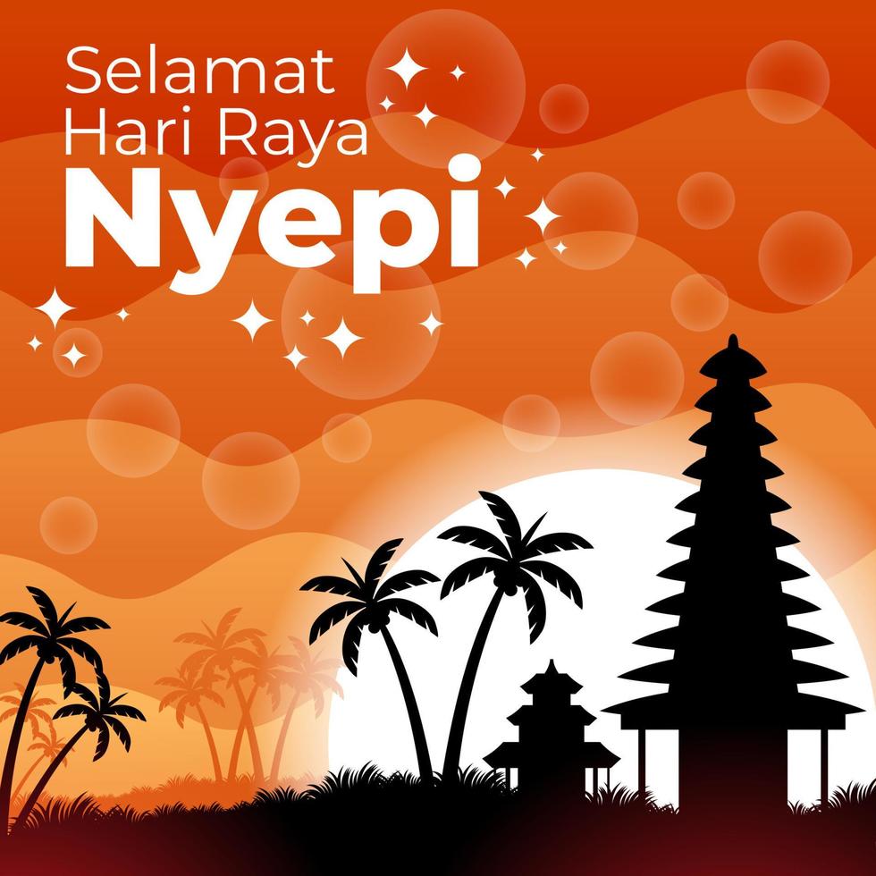 fundo de selamat hari raya nyepi vetor