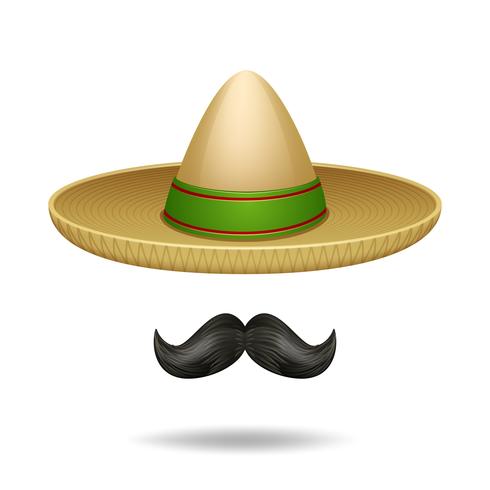 Sombrero E Bigode vetor