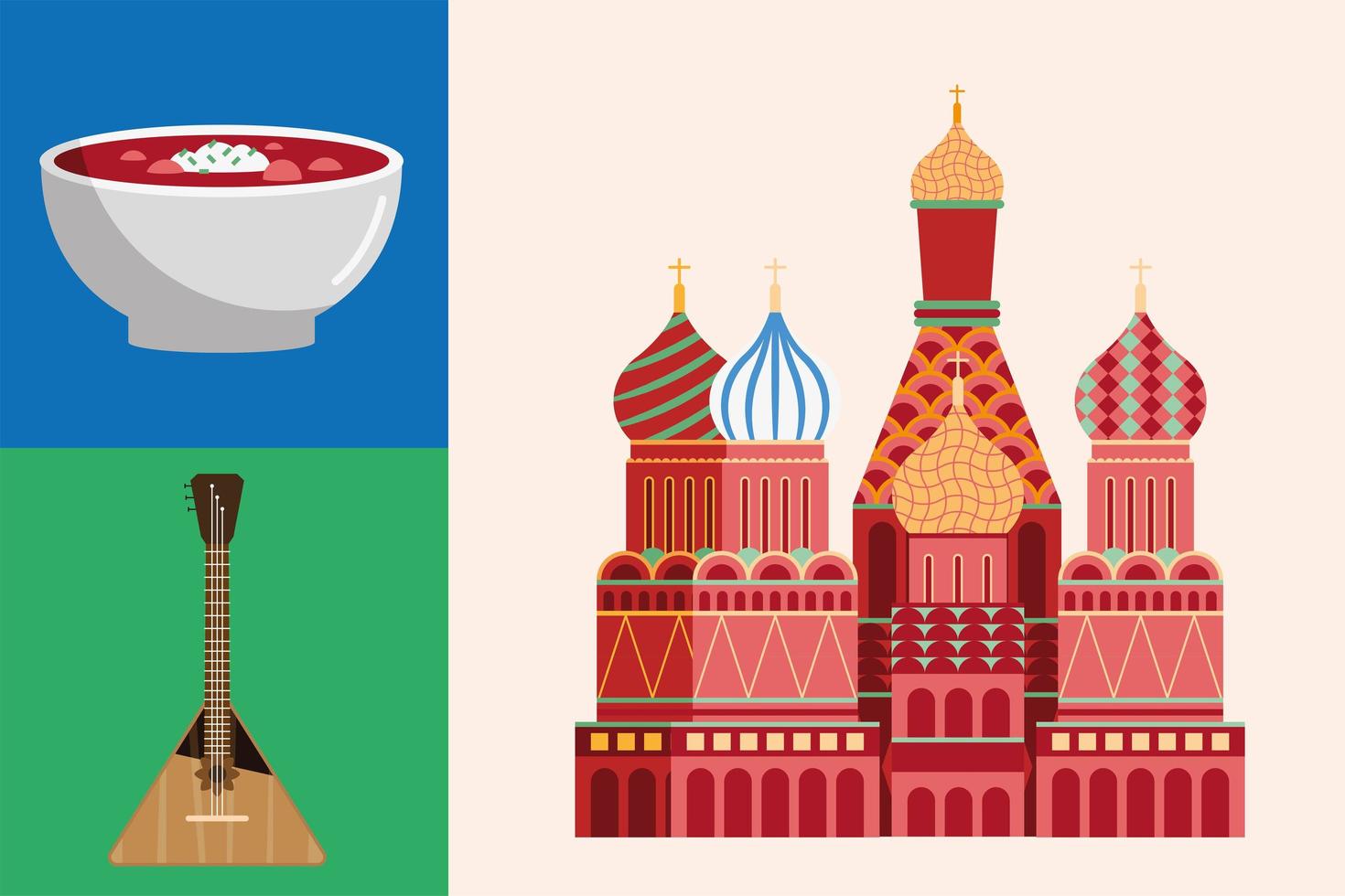 ícones do país três da Rússia vetor
