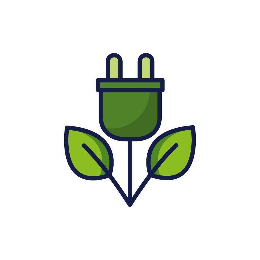 isolado plug and leaves icon design vector