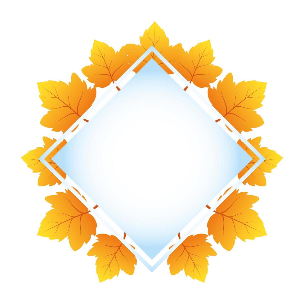 Outono moldura quadrada com decoração de folhas vetor