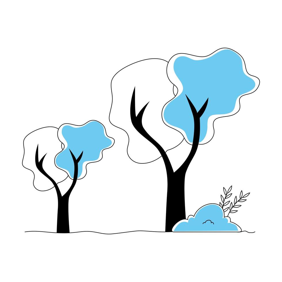 árvores plantas natureza isolada ícone vetor