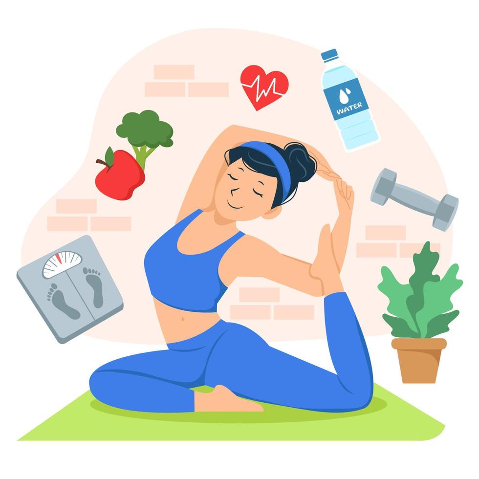 ioga para um estilo de vida saudável vetor