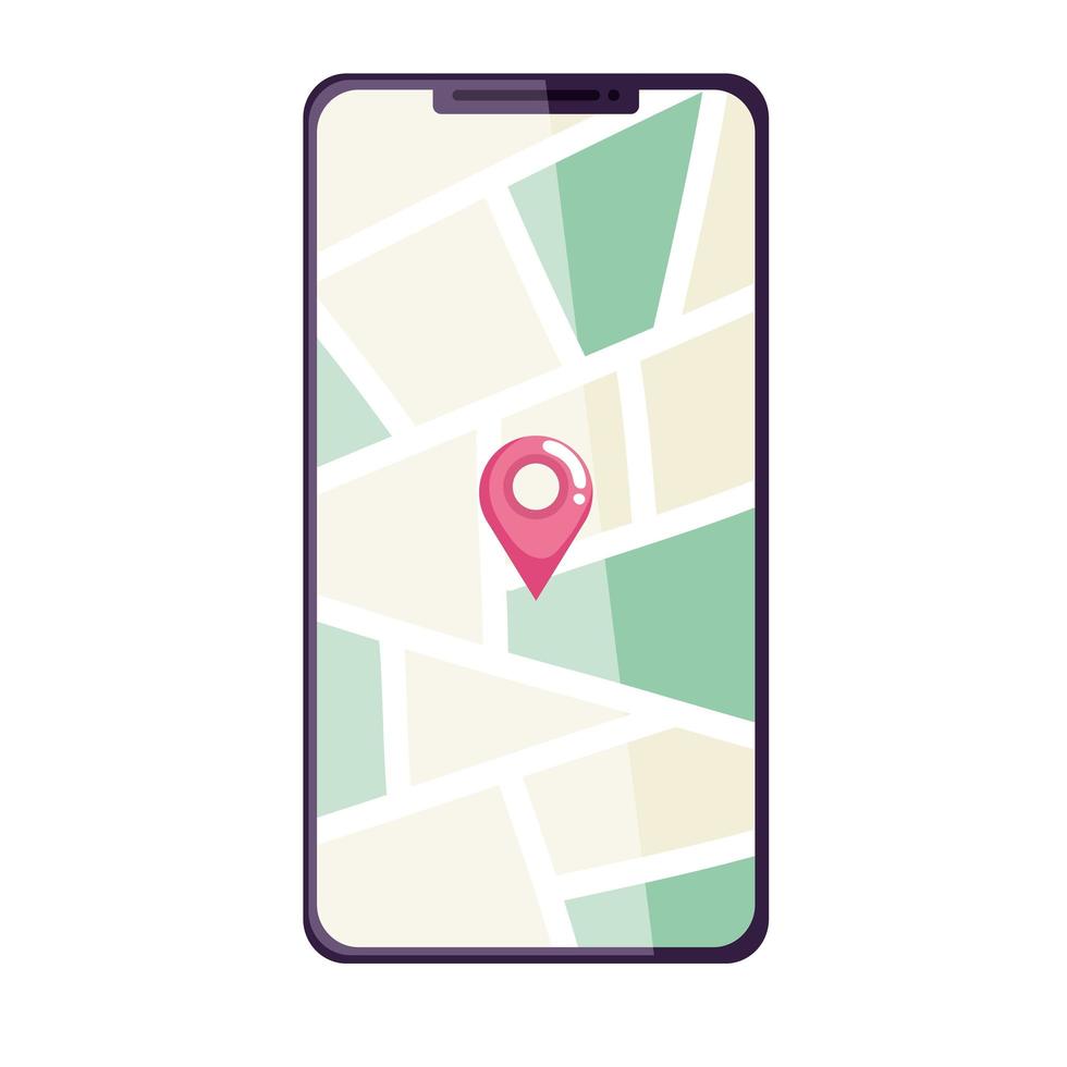 smartphone com localização de aplicativo vetor