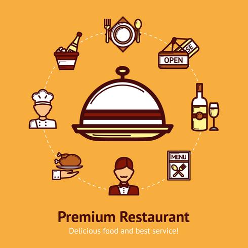 Ilustração do conceito de restaurante vetor