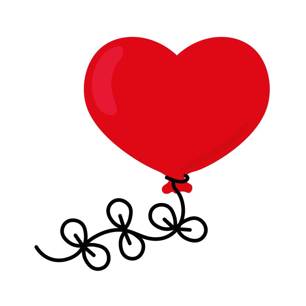 balão de coração de amor vetor