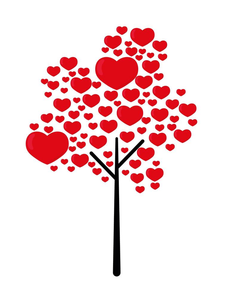 árvore do coração do amor vetor