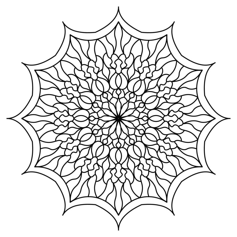 desenho de mandala e página para colorir vetor