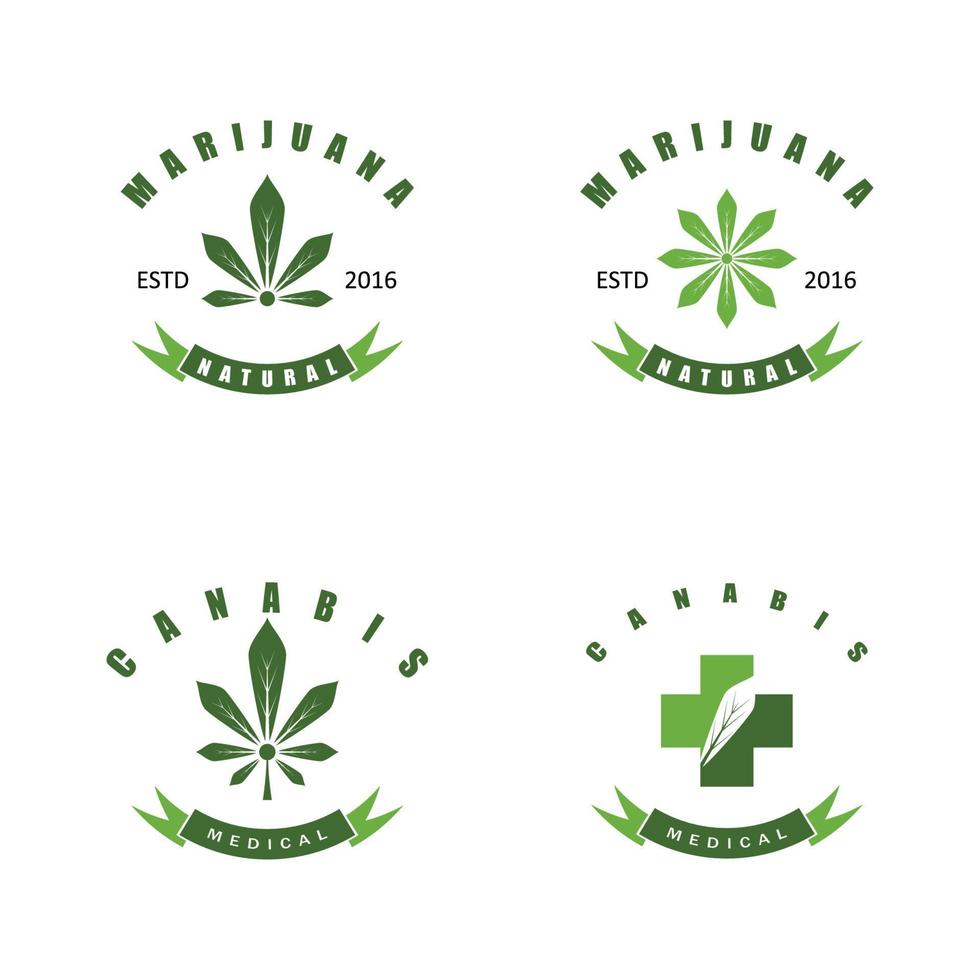 Cannabis maconha folha de maconha logotipo e símbolo vetor