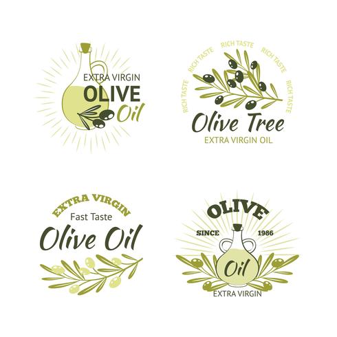Conjunto de emblemas verde-oliva vetor