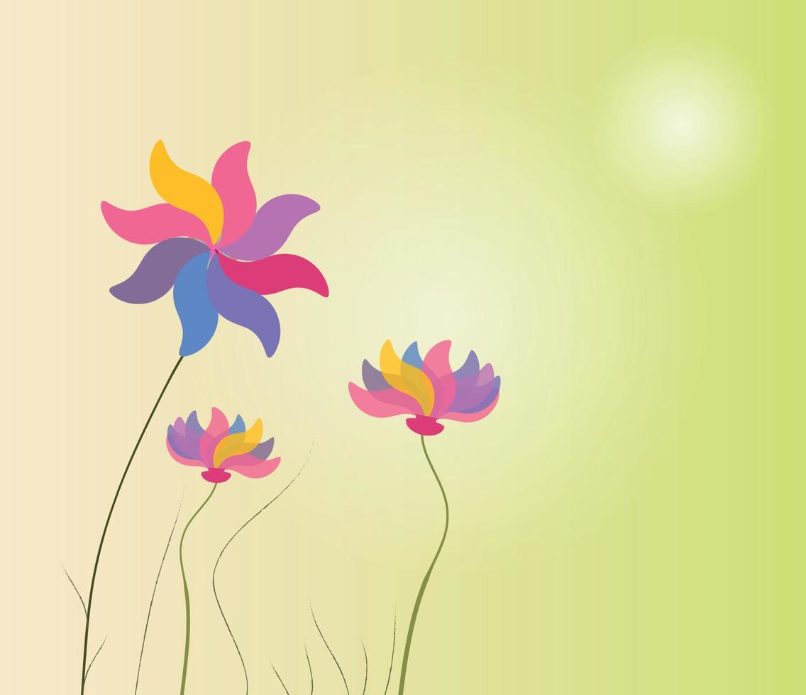 fundo colorido abstrato com flores. ilustração vetorial vetor