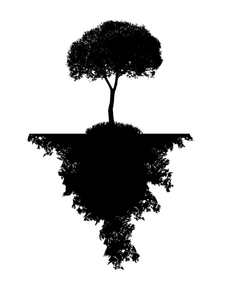 árvore de silhueta abstrata. ilustração vetorial. vetor