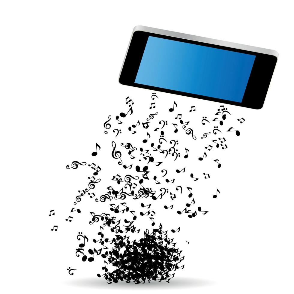 ilustração em vetor celular música móvel.
