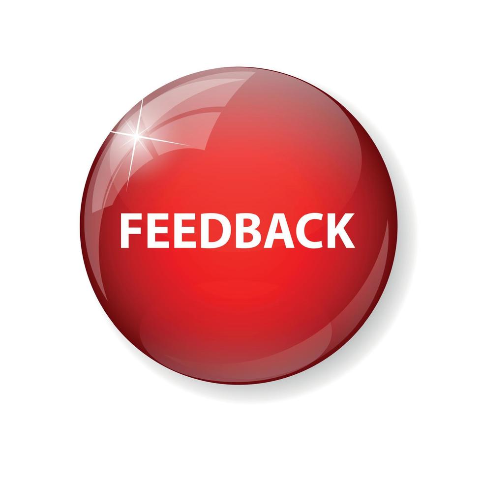 ícone de computador de feedback brilhante realista botão vetor illustrat