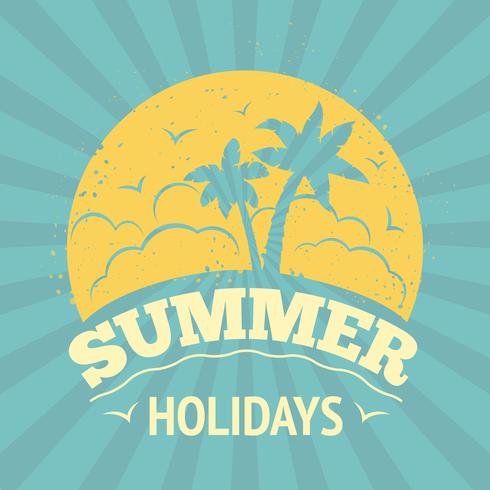 Cartaz de férias de verão vetor