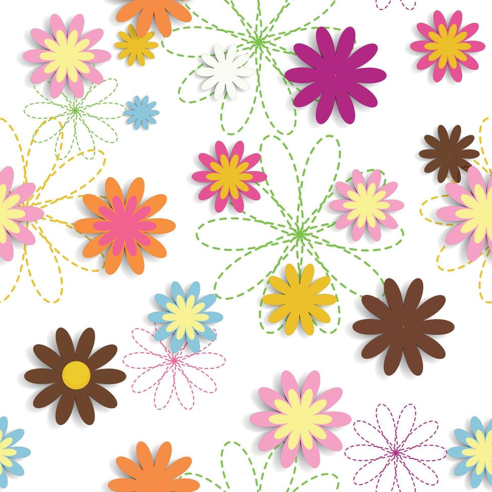 flora flor padrão sem emenda projeto ilustração vetorial vetor