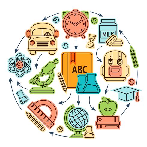 Ideia de ícones de educação vetor