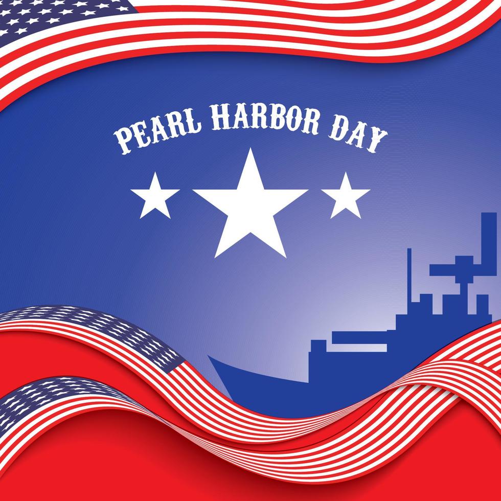 este é um desenho vetorial para o banner de comemoração do dia de Pearl Harbor em dezembro nos EUA, perfeito para complementar designs de banners, designs de postagens em mídias sociais, etc. vetor