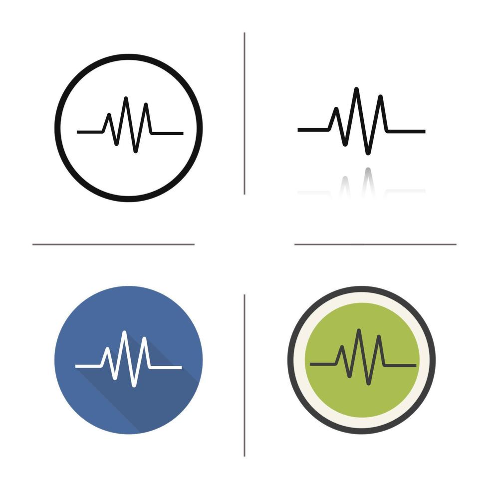 ícone de eletrocardiograma. design plano, estilos lineares e de cores. Monitor cardíaco. ilustrações vetoriais isoladas ecg vetor