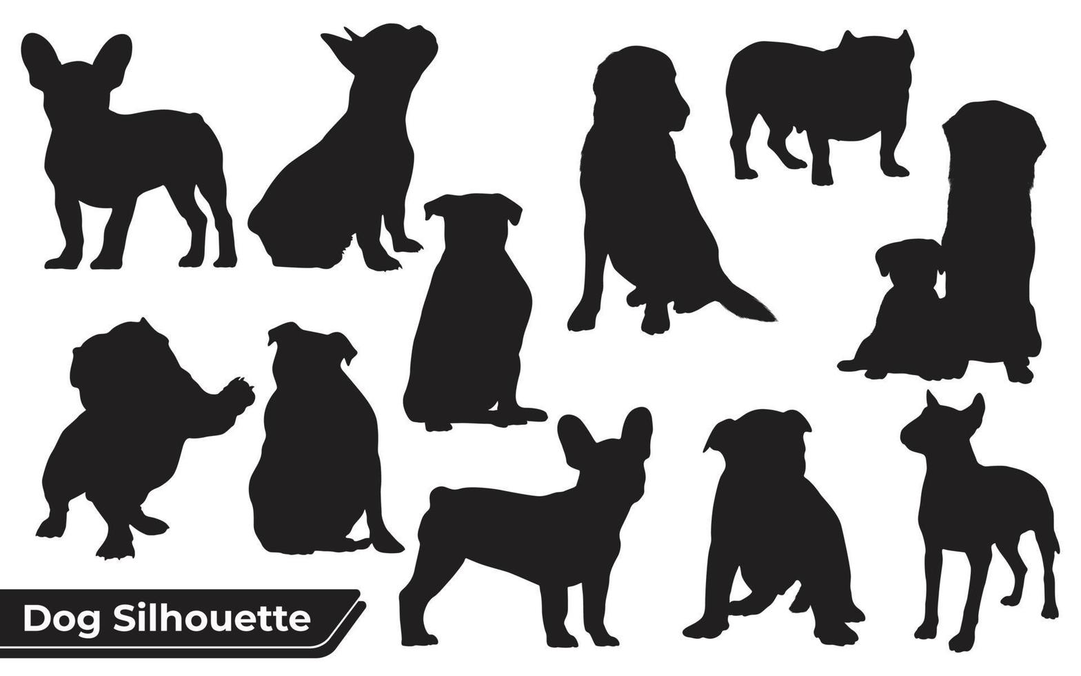coleção de cão animal em diferentes posições vetor