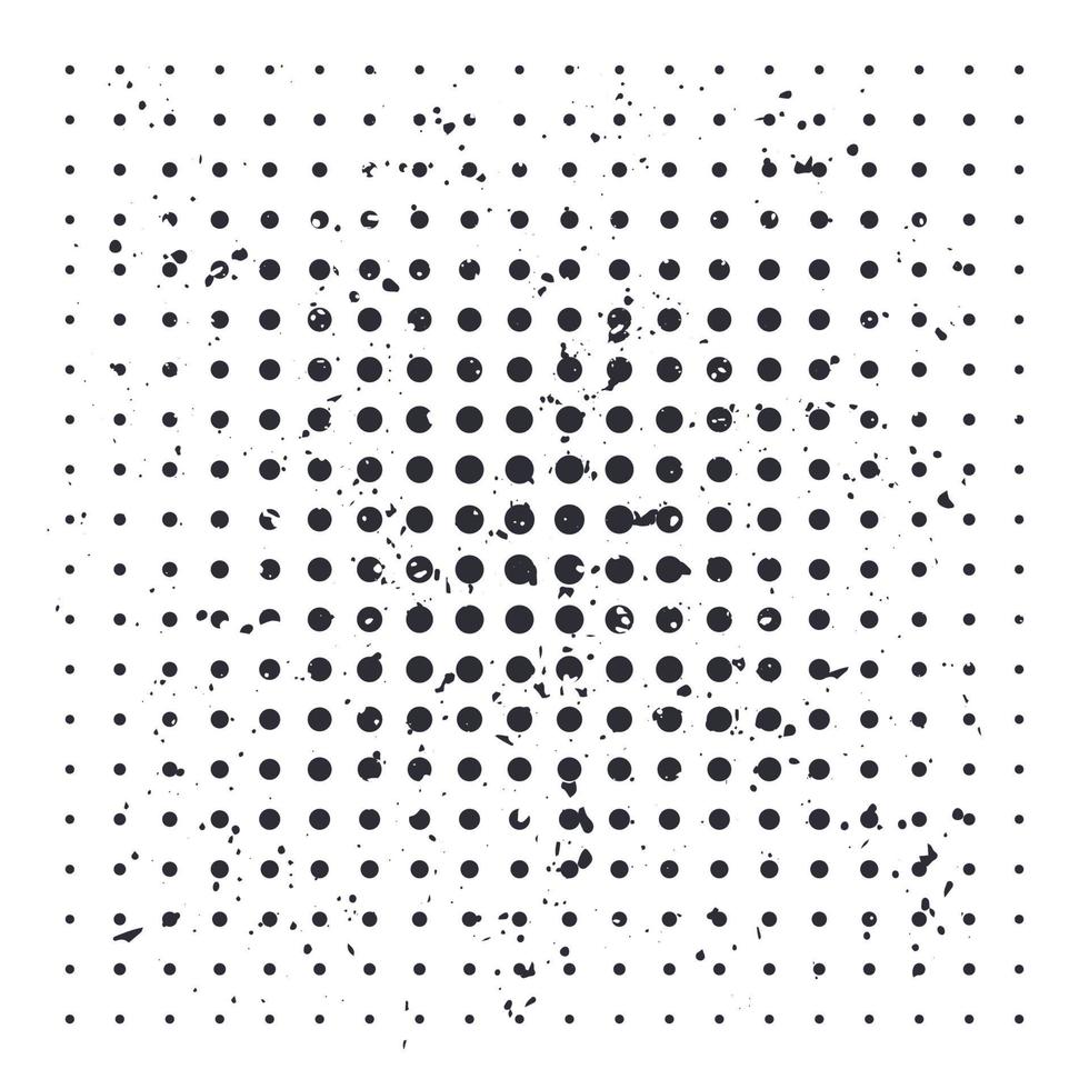 fundo de vetor de meio-tom com pontos pretos em branco e efeito grunge