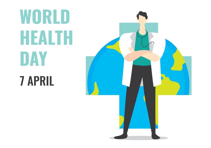 Comemore o Dia Mundial da Saúde vetor