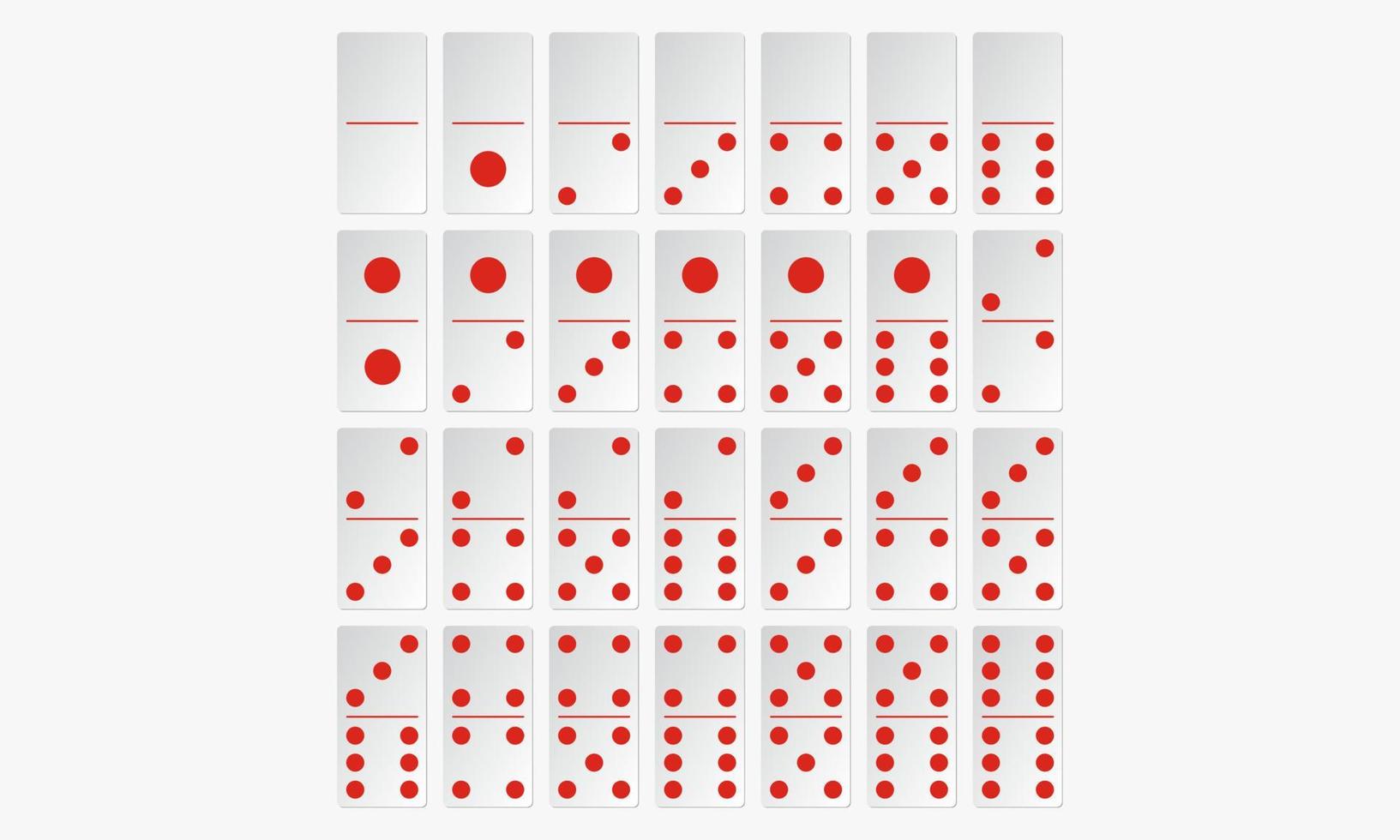 Conjunto de jogo de cartas de dominó. ilustração vetorial. vetor