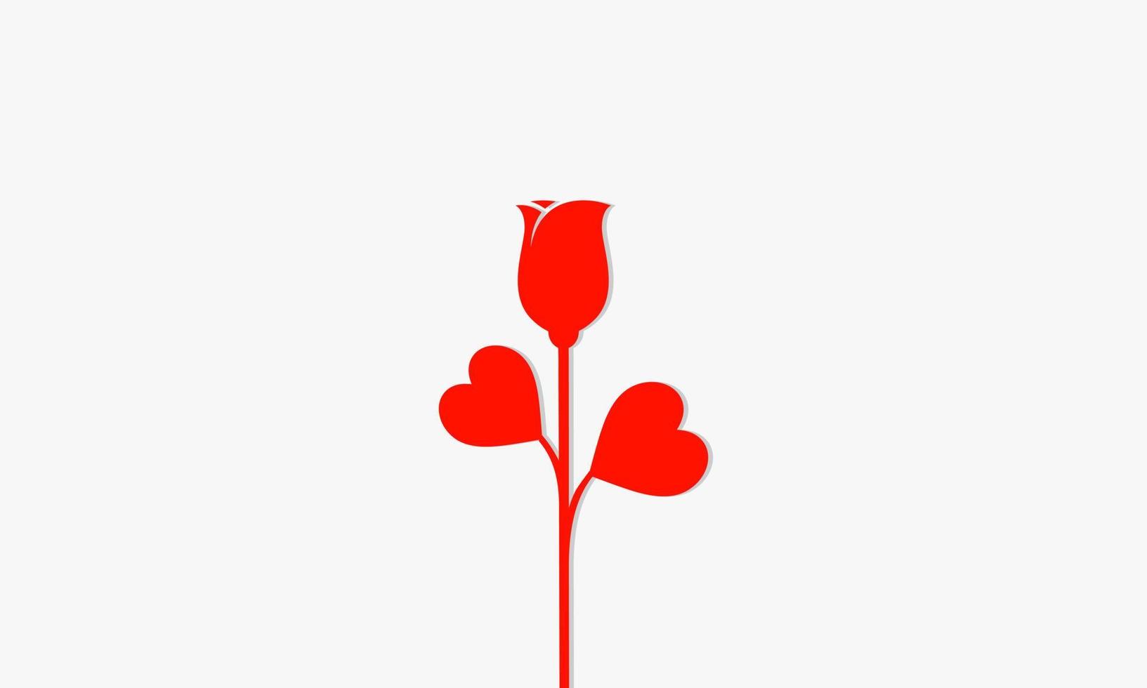 ilustração em vetor design coração rosa flor. isolado no fundo branco.