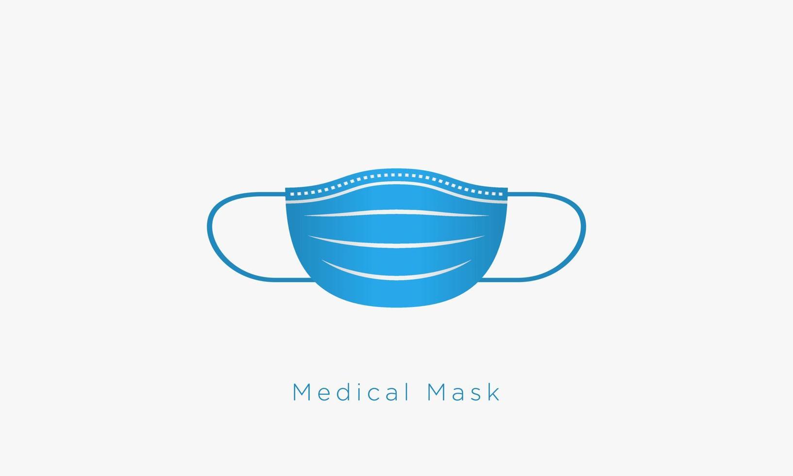 máscara médica cor azul. ilustração em vetor ícone criativo.