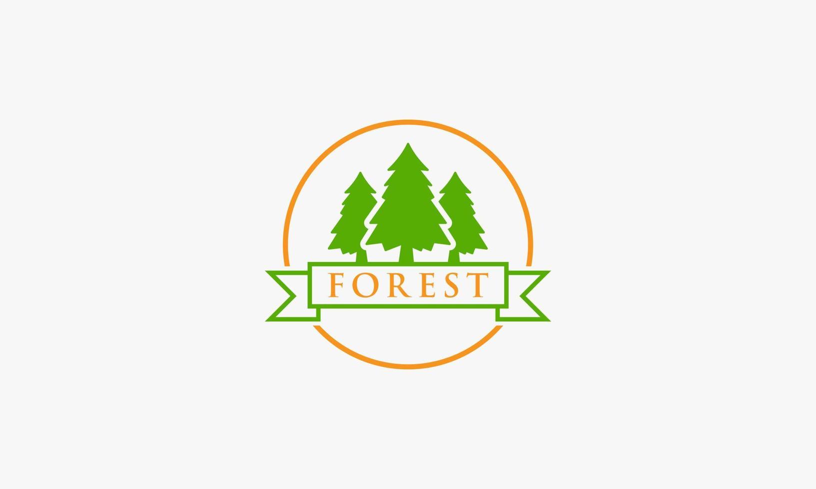 logotipo da floresta. conceito de design do círculo perene. vetor