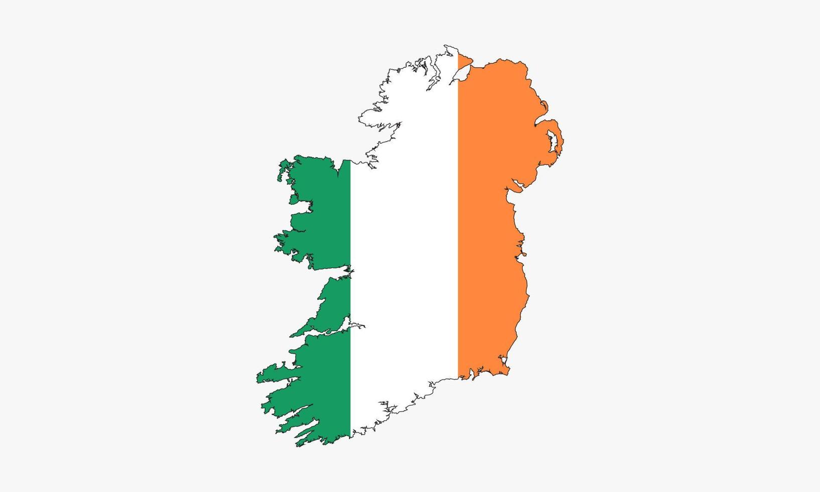 desenho vetorial de mapa da Irlanda em fundo branco vetor
