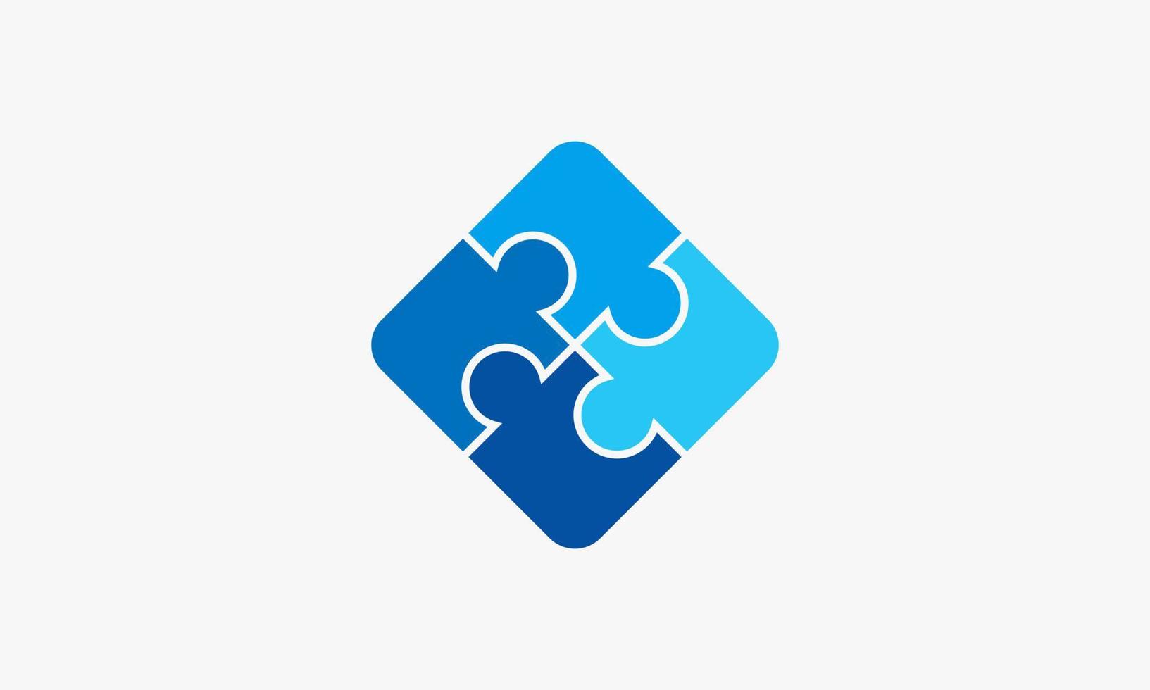 logotipo do quebra-cabeça azul. ilustração em vetor design gráfico.