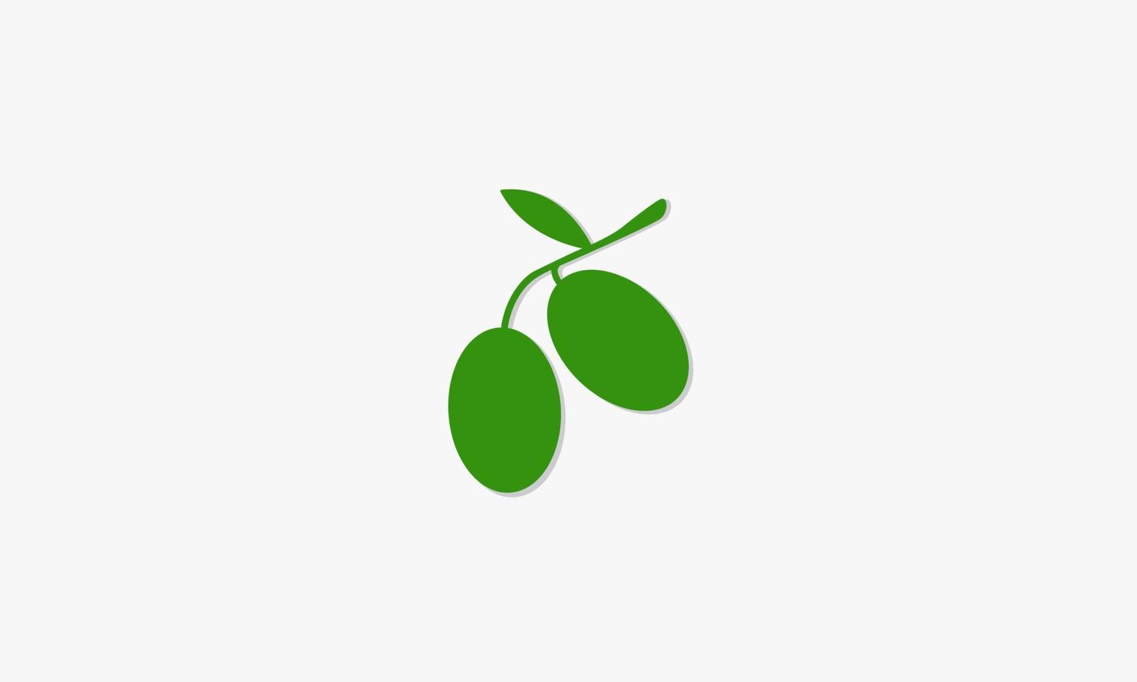 logotipo de duas azeitonas. ilustração em vetor fruta saudável.