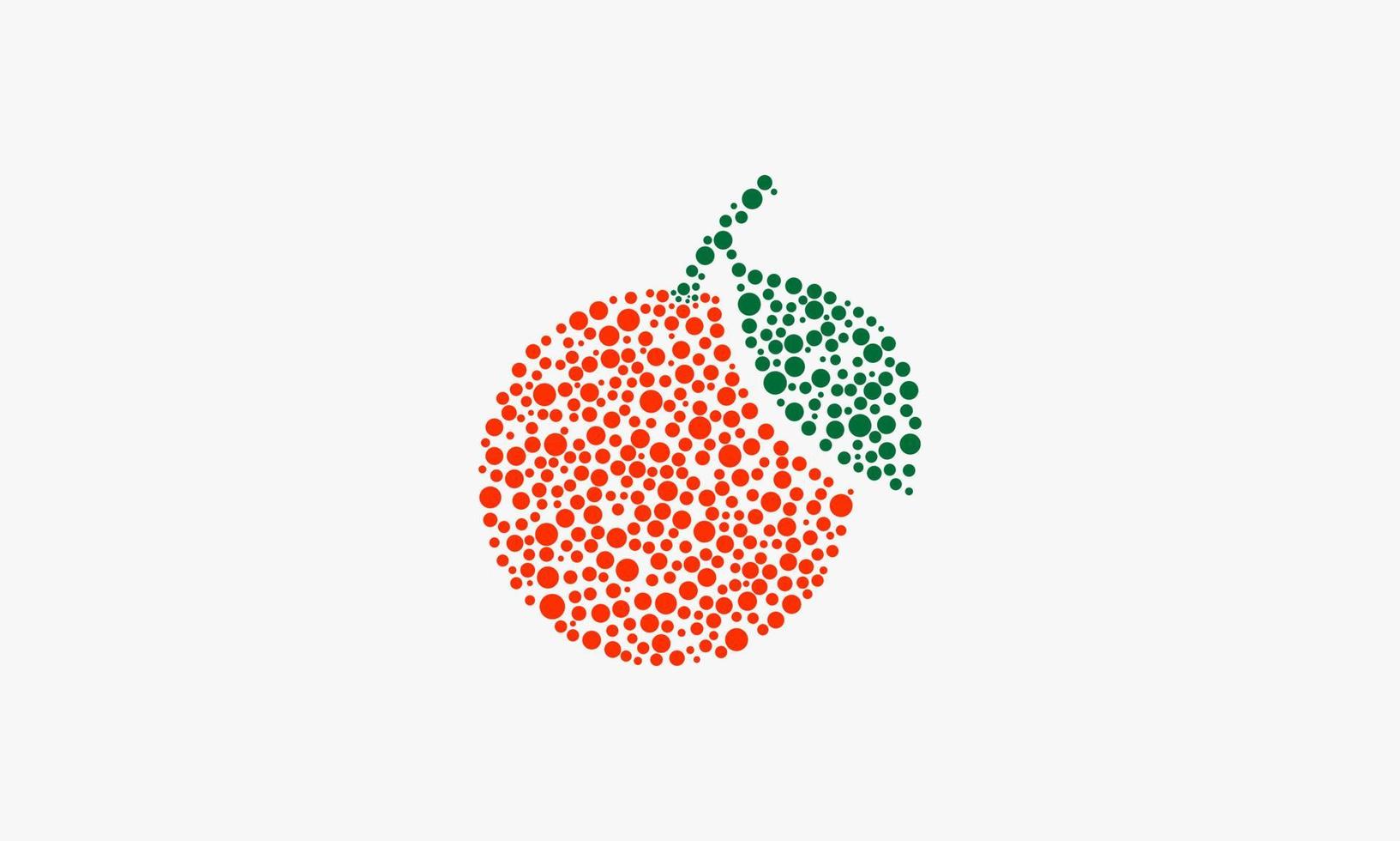 laranja de fruta de forma pontilhada. ilustração em vetor design gráfico.