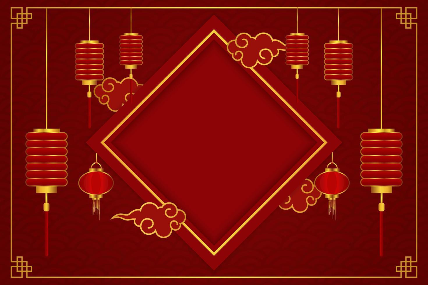 fundo vermelho do ano novo chinês vetor