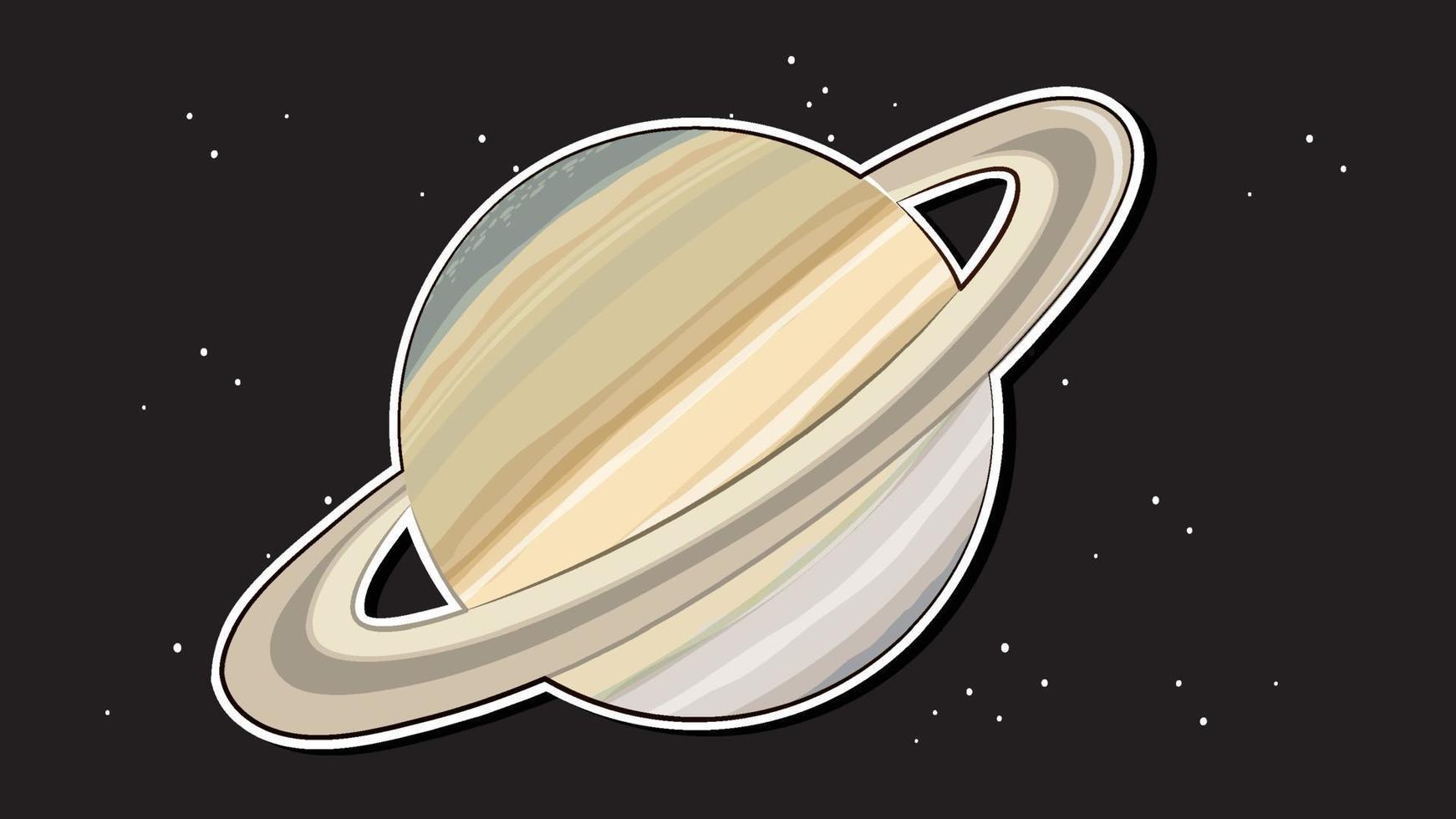 desenho de miniatura com planeta Saturno no espaço vetor