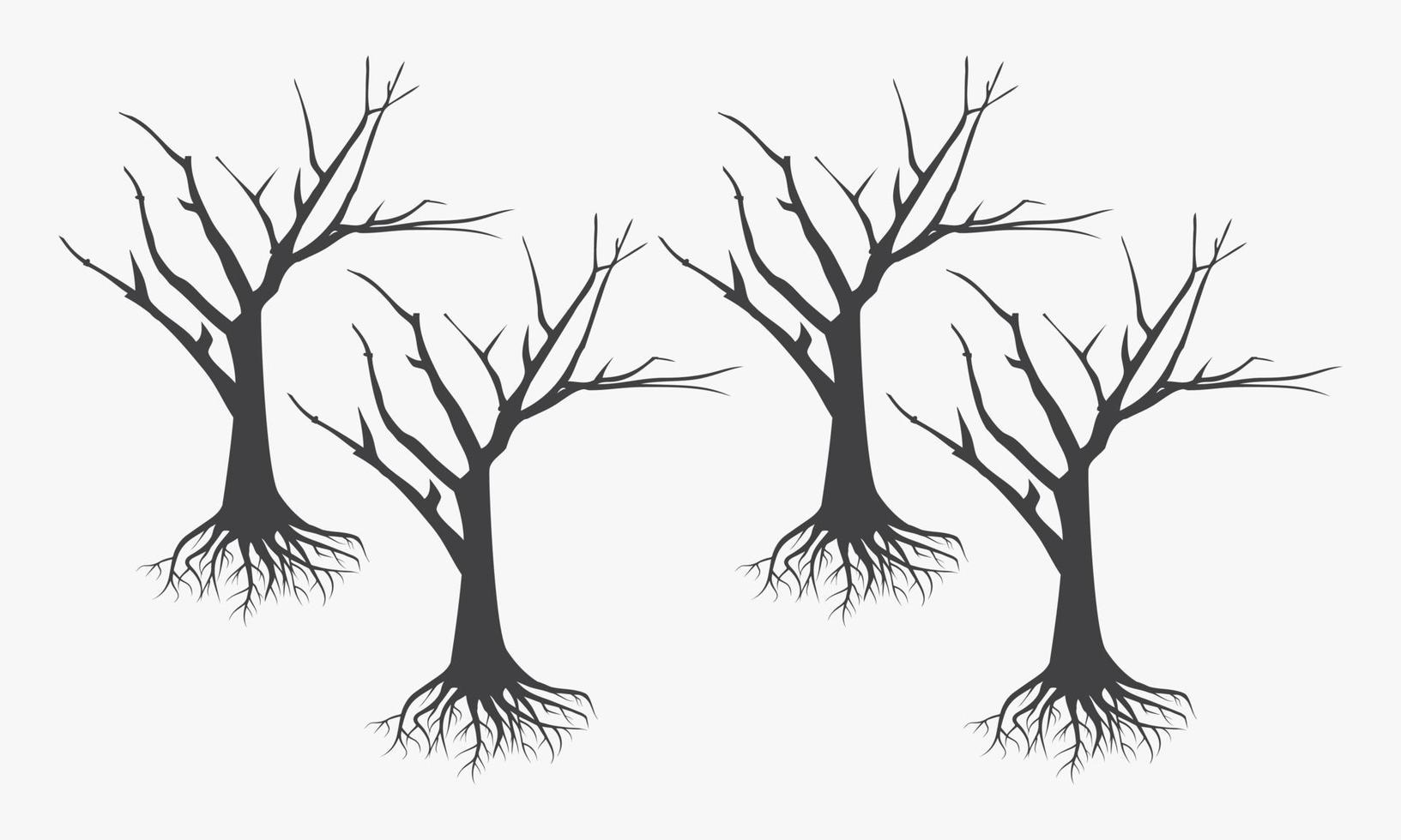 ilustração vetorial de árvores da floresta seca em fundo branco. vetor