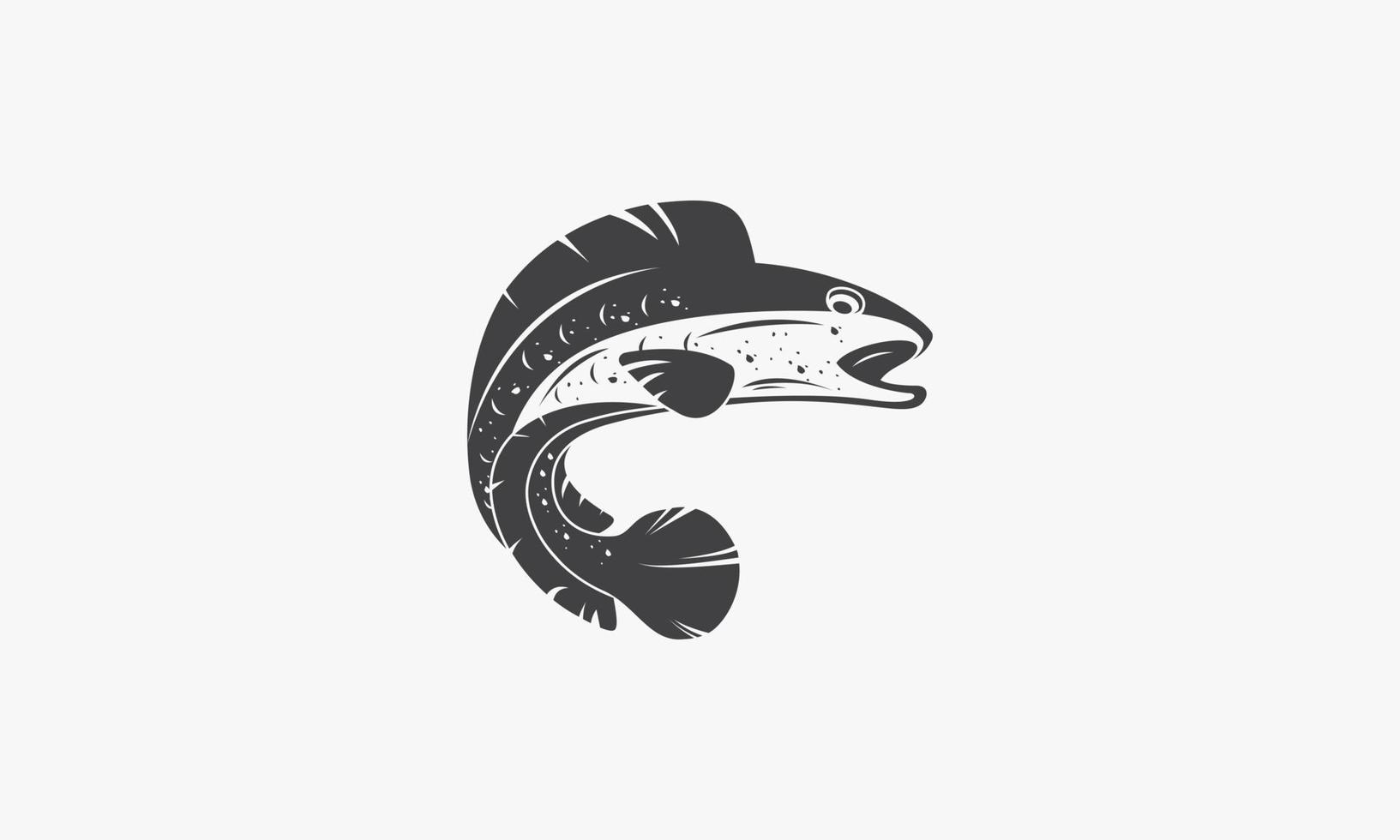 logotipo do peixe channa snakehead isolado no fundo branco. vetor