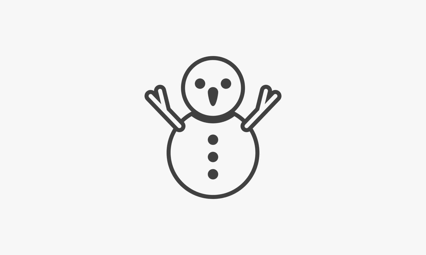 boneco de neve de ícone de linha. ilustração vetorial. isolado no fundo branco. vetor