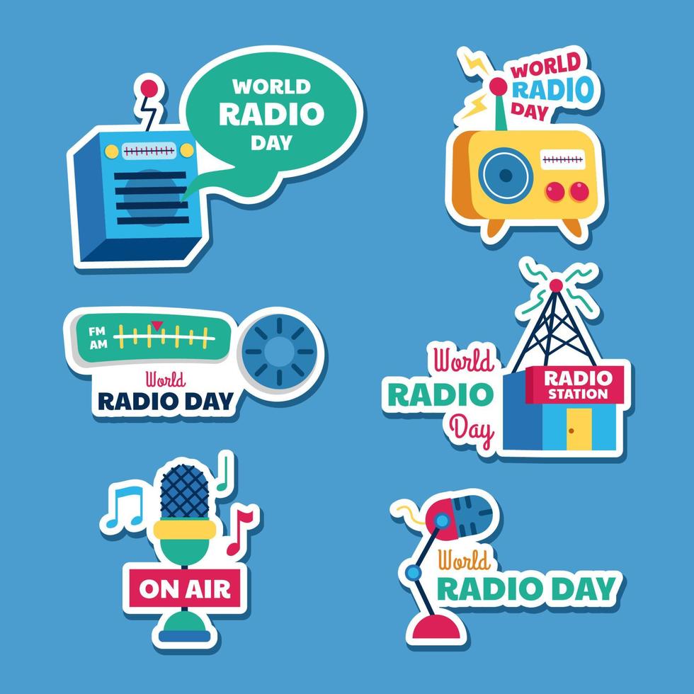 feliz dia mundial do rádio vetor