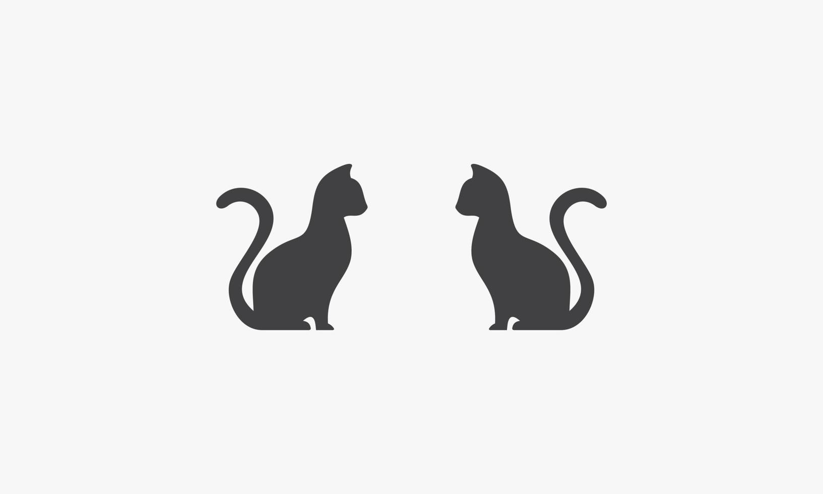 ilustração vetorial dois gatos frente a frente no fundo branco. ícone criativo. vetor